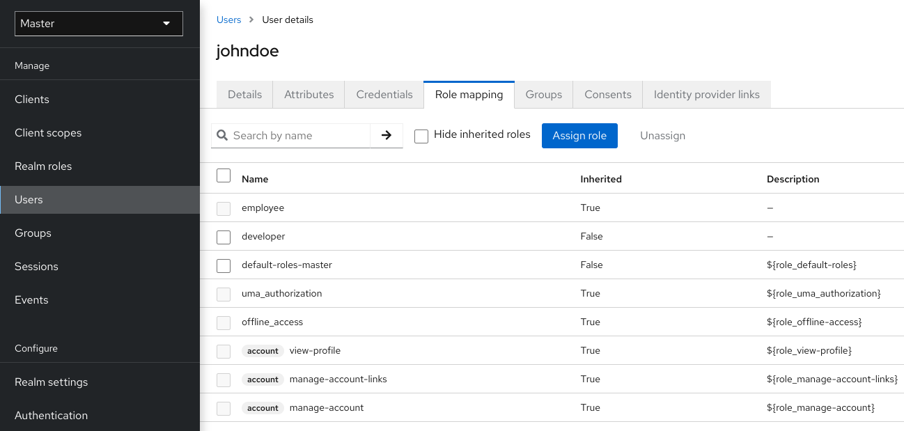 Effective role mappings