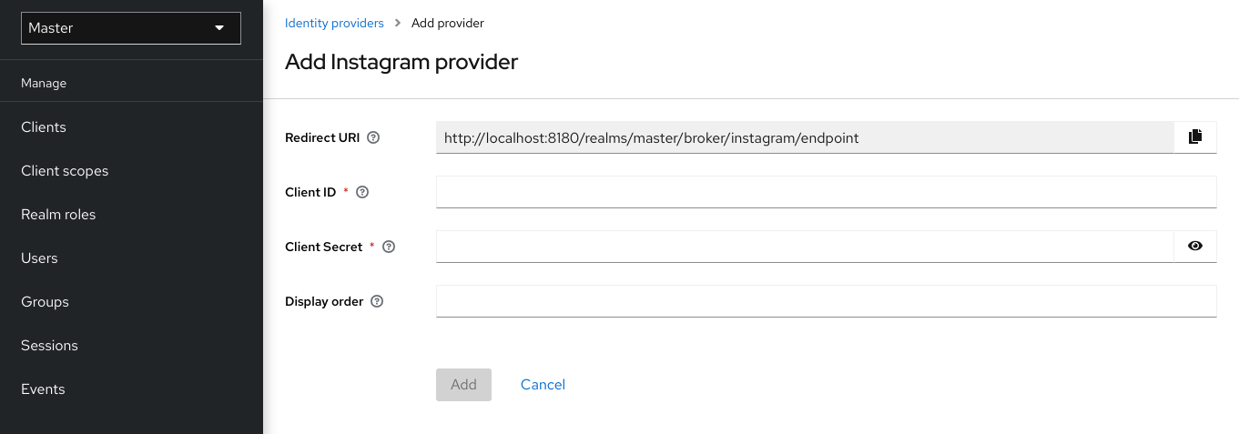 Add Identity Provider