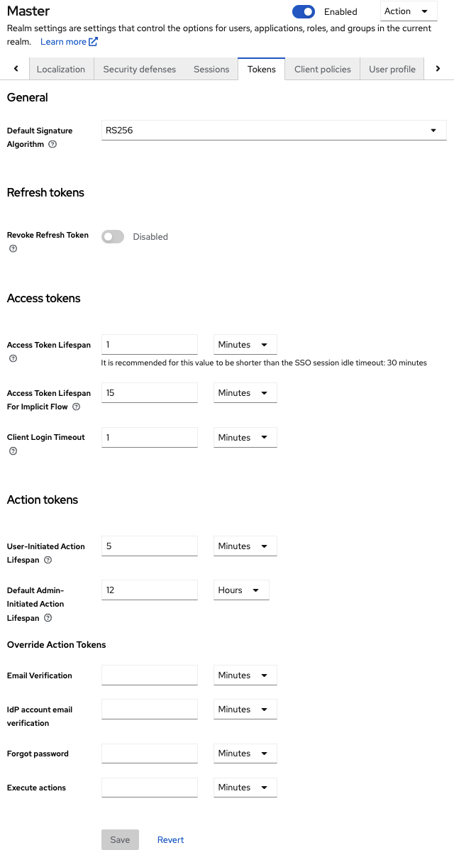 Tokens Tab